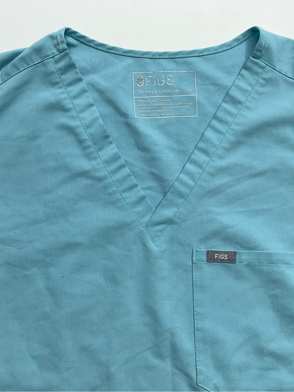 Figs Catarina One Pocket Scrub Top Womens Size XL in Green